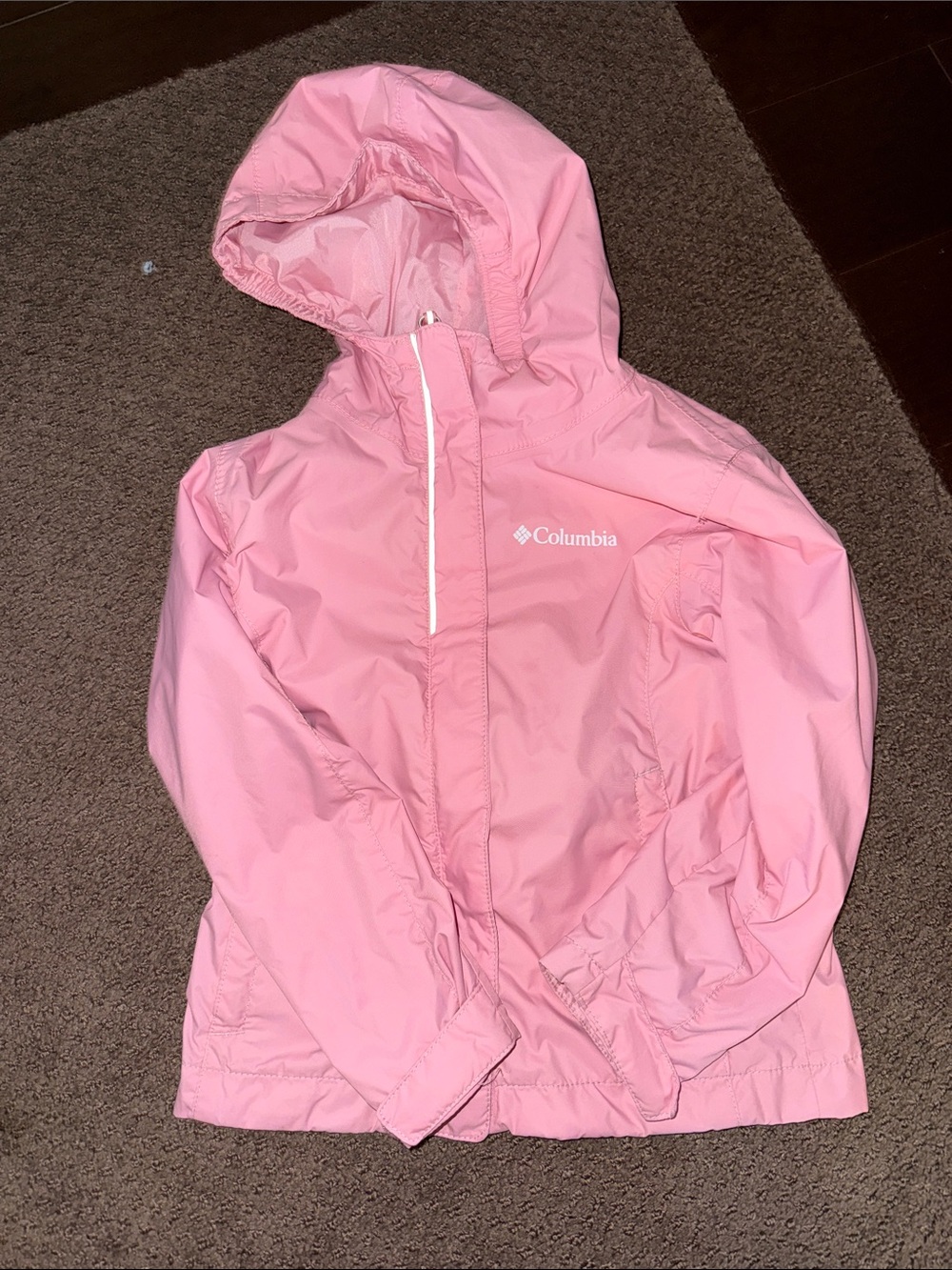 Columbia Light Pink Hooded Windbreaker Jacket